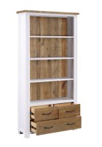 Baumhaus Splash of White Large Open Bookcase With 4 Drawers The Home and Office Stores 7