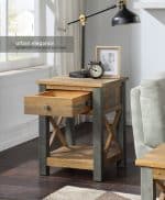 Baumhaus Urban Elegance Reclaimed Lamp Table With Drawer The Home and Office Stores