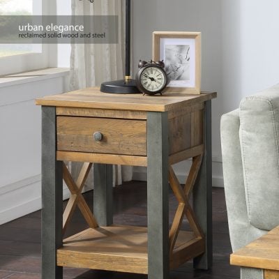 Baumhaus Urban Elegance Reclaimed Lamp Table With Drawer