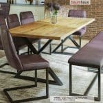 Baumhaus Urban Elegance Reclaimed Table Large Diagonal Leg Dining Table 95cm x 230cm