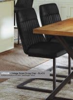 Baumhaus Vintage Styled Black PU Leather Dining Chair Pack Of Two The Home and Office Stores