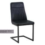 Baumhaus Vintage Styled Black PU Leather Dining Chair Pack Of Two