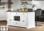 Baumhaus White Kitchen Island With Black Granite Worktop The Home and Office Stores