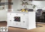 Baumhaus White Kitchen Island With White Marble Worktop The Home and Office Stores