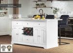 Baumhaus White Kitchen Island With White Marble Worktop