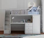 Flintshire Furniture Dakota Grey High Sleeper Bed with Storage Staircase The Home and Office Stores