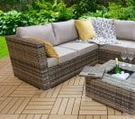 Signature Weave Georgia Brown Corner Sofa Ice Bucket Coffee Table Set The Home and Office Stores