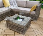 Signature Weave Georgia Brown Corner Sofa Ice Bucket Coffee Table Set The Home and Office Stores