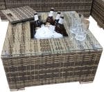 Signature Weave Georgia Brown Corner Sofa Ice Bucket Coffee Table Set The Home and Office Stores