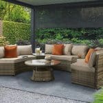 Signature Weave Juliet Half Moon Brown Garden Sofa Set