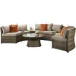 Signature Weave Juliet Half Moon Brown Garden Sofa Set The Home and Office Stores