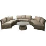 Signature Weave Juliet Half Moon Brown Garden Sofa Set The Home and Office Stores