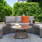 Signature Weave Juliet Half Moon Grey Garden Sofa Set