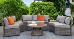 Signature Weave Juliet half moon grey garden sofa set