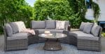 Signature Weave Juliet Half Moon Grey Garden Sofa Set The Home and Office Stores