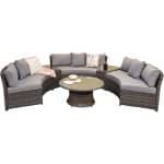 Signature Weave Juliet Half Moon Grey Garden Sofa Set The Home and Office Stores