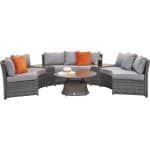 Signature Weave Juliet Half Moon Grey Garden Sofa Set The Home and Office Stores