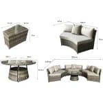 Signature Weave Juliet Half Moon Grey Garden Sofa Set The Home and Office Stores