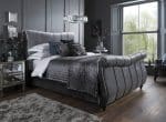 Flintshire Furniture Leona titanium fabric sleigh bed