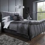 Flintshire Furniture Leona Titanium Fabric Sleigh Bed