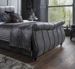 Flintshire Furniture Leona Titanium Fabric Sleigh Bed The Home and Office Stores 5