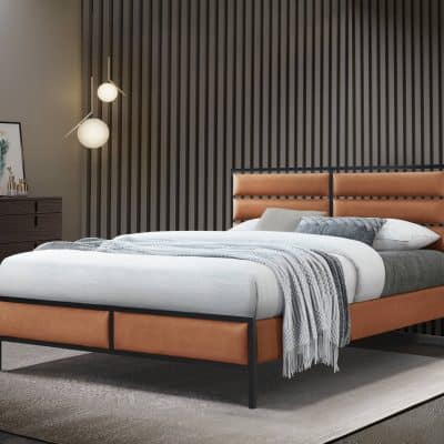 Flintshire Furniture Marford tan fabric bed