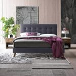 Time Living Novara dark grey fabric bed