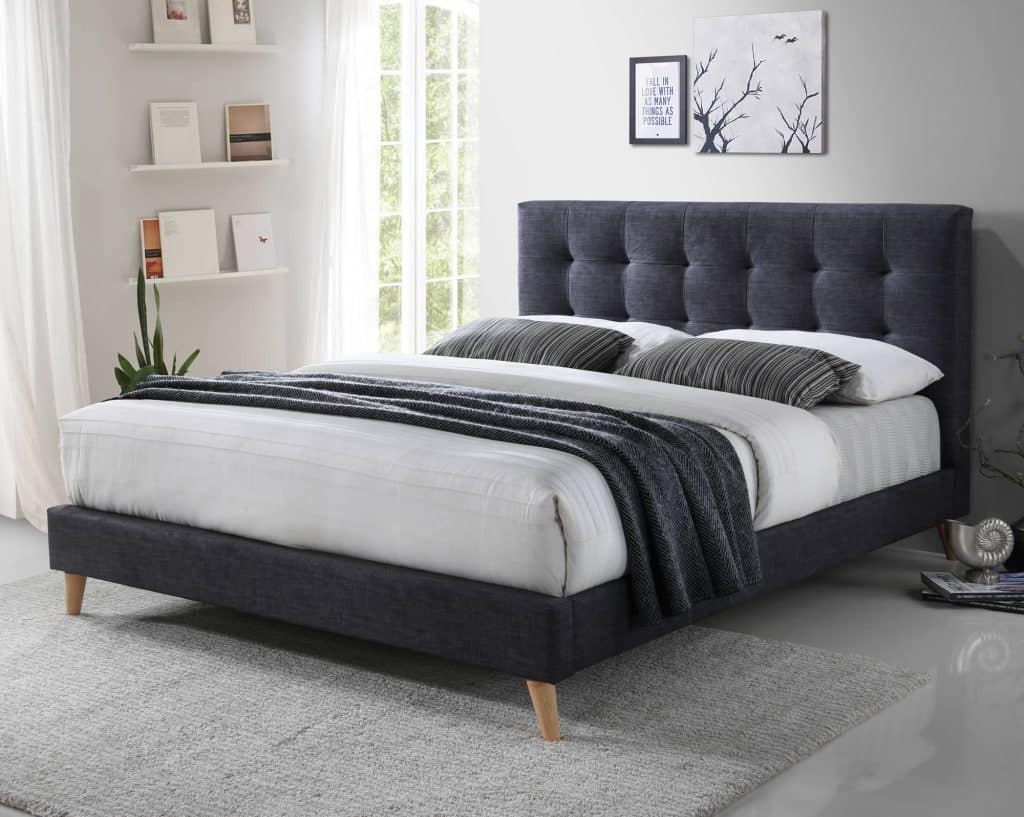 Reviewed: The Time Living Novara Dark Grey Fabric Bed