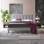 Time Living Novara light grey fabric bed