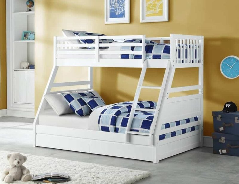 Flair Furnishings Ollie White Triple Sleeper Bed with free delivery