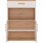 Furniture To Go 4 Kids 2 Door 1 Wide Drawer Cupboard Orange Handles Oak White