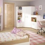 Furniture To Go 4 Kids Corner Wardrobe Opalino Handles Oak White