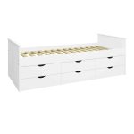 Furniture To Go Alba Single bed with 6 Drawers White