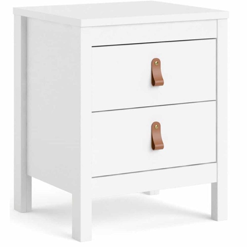 Furniture To Go Barcelona Bedside Table 2 Drawers White