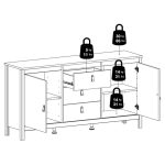 Furniture To Go Barcelona Sideboard 2 Doors 3 Drawers Matt Black