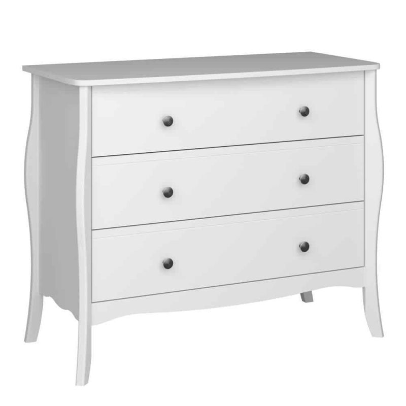 Furniture To Go Baroque 3 Drawer Wide Chest White