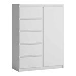 Furniture To Go Fribo 1 Door 5 Drawer Cabinet White