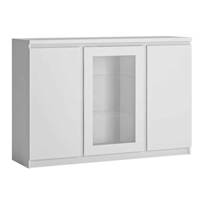 Furniture To Go Fribo 3 Door Sideboard Glazed Centre White