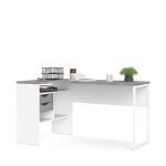Furniture To Go Function Plus Corner Desk 2 Drawers White Grey