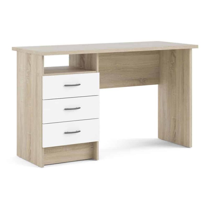 Furniture To Go Function Plus Desk 3 Drawers White Oak