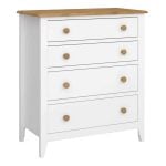 Furniture To Go Heston 4 Drawer Chest White Pine