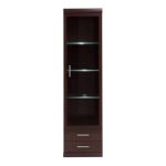 Furniture To Go Imperial Tall Glazed 1 Door 2 Drawer Cabinet Mahogany