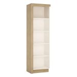 Furniture To Go Lyon Bookcase RH Oak White High Gloss