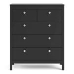 Furniture To Go Madrid 5 Drawer Chest Matt Black