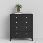 Furniture To Go Madrid 5 Drawer Chest Matt Black