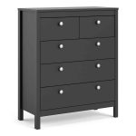 Furniture To Go Madrid 5 Drawer Chest Matt Black