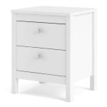 Furniture To Go Madrid Bedside Table 2 Drawers White