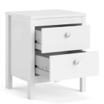 Furniture To Go Madrid Bedside Table 2 Drawers White