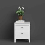 Furniture To Go Madrid Bedside Table 2 Drawers White