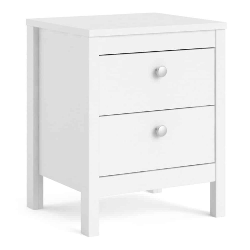 Furniture To Go Madrid Bedside Table 2 Drawers White